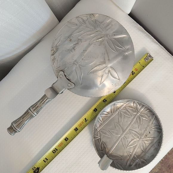 Everlast Silent Butler W Ashtray Insert Bamboo Print Aluminum Hand Forged - Picture 8 of 8